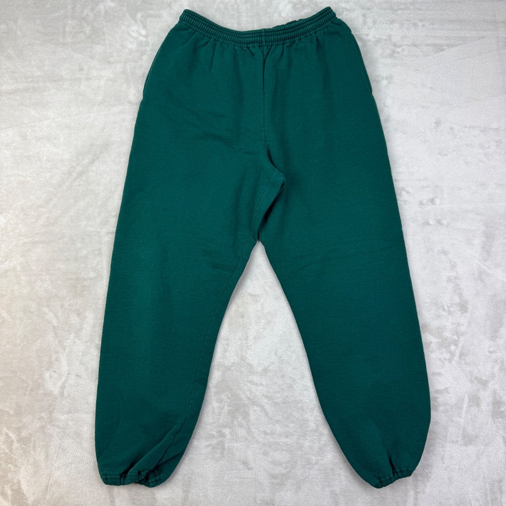 Vintage Russell Athletic Sweatpants Size M Green Fleece USA Made 90s Gym Pants